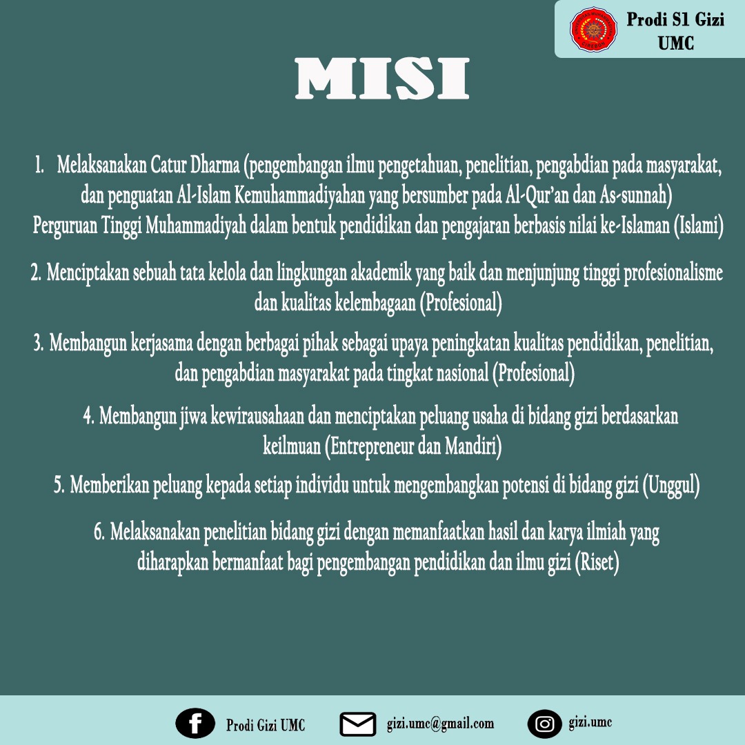 Misi Program Studi Ilmu Gizi