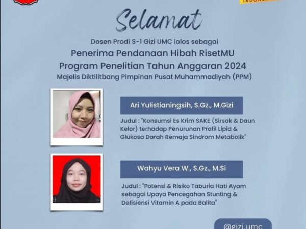 Perkuat Riset Gizi, Dosen UMC Lolos Program Penelitian Dasar RISETMU Batch VII 2023–2024