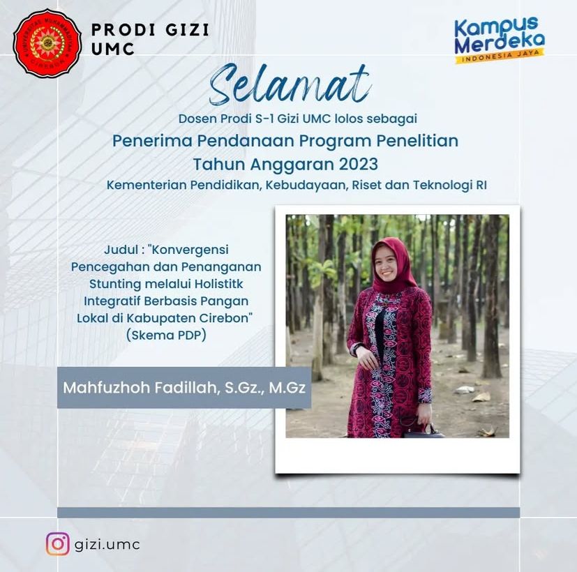 Komitmen Riset Berkelanjutan, Dosen Gizi UMC Kembali Raih Hibah Kemdikbudristek 2023