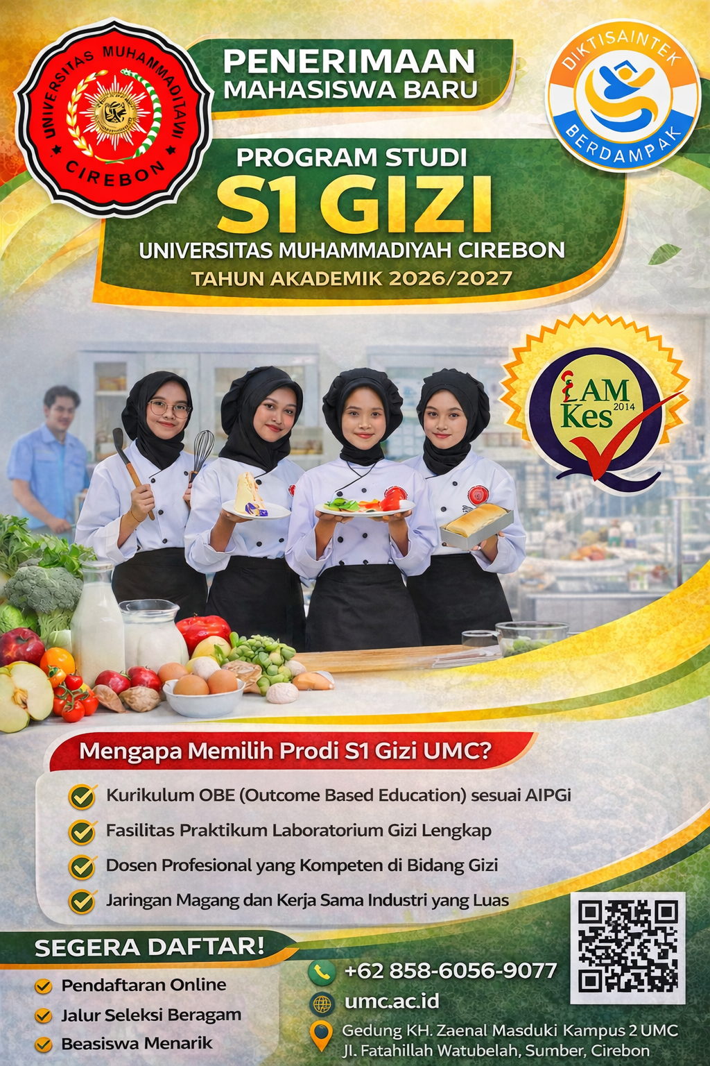 Universitas Muhammadiyah Cirebon Buka Penerimaan Mahasiswa Baru Prodi S1 Gizi Tahun Akademik 2026/2027 Universitas Muhammadiyah Cirebon Buka Penerimaan Mahasiswa Baru Prodi S1 Gizi Tahun Akademik 2026/2027