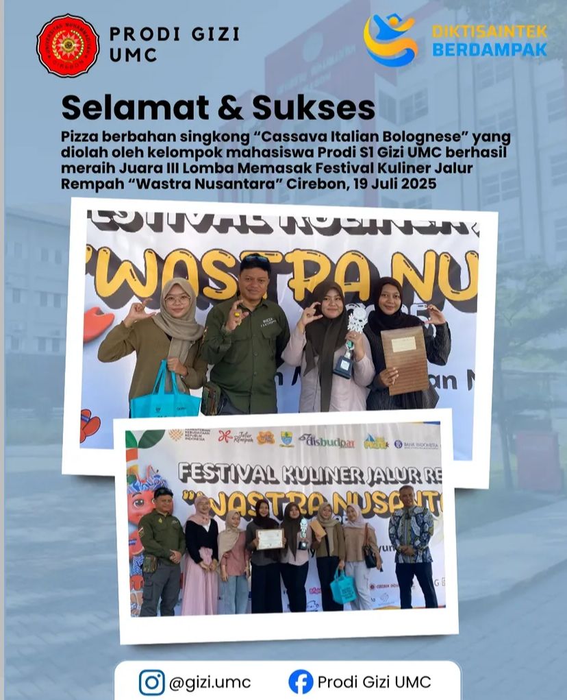 Mahasiswa Gizi UMC Raih Juara III Lomba Masak Cipta Menu Wastra Nusantara 2025
